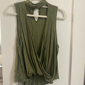 Silence + Noise Olive Sleeveless Blouse
